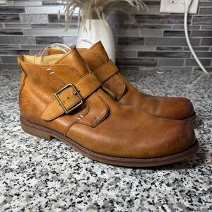 UGG Australia Graham Men's Brown Leather Buckle Ankle Boots Size 10